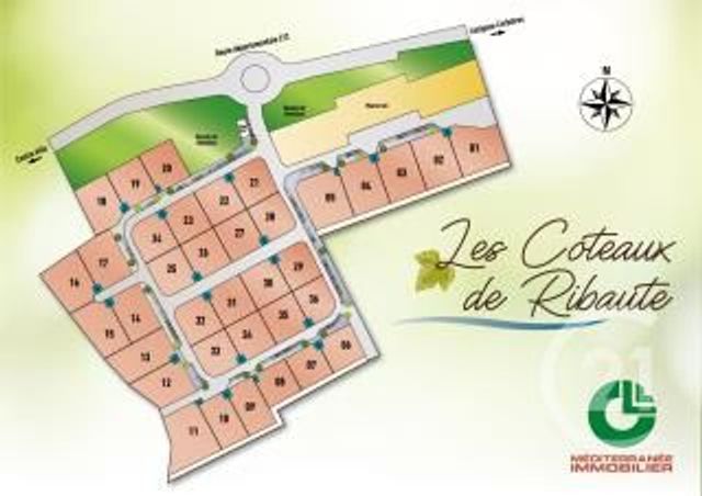 terrain à vendre - 420.0 m2 - RIBAUTE - 11 - LANGUEDOC-ROUSSILLON - Century 21 Eic Immo