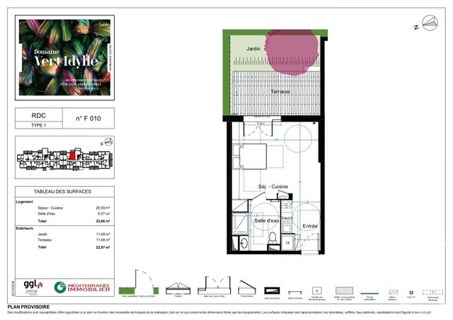 Appartement F1 à vendre - 1 pièce - 32.66 m2 - NARBONNE - 11 - LANGUEDOC-ROUSSILLON - Century 21 Eic Immo