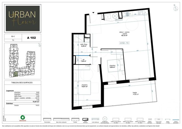 Appartement F3 à vendre - 3 pièces - 72.87 m2 - NARBONNE - 11 - LANGUEDOC-ROUSSILLON - Century 21 Eic Immo