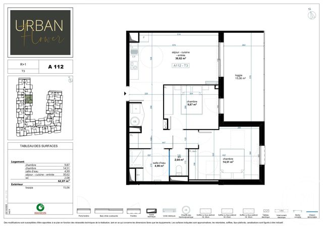 Appartement F3 à vendre - 3 pièces - 62.07 m2 - NARBONNE - 11 - LANGUEDOC-ROUSSILLON - Century 21 Eic Immo