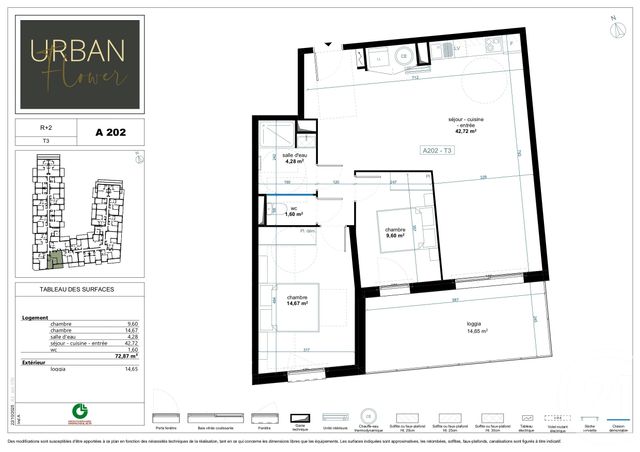 Appartement F3 à vendre - 3 pièces - 72.87 m2 - NARBONNE - 11 - LANGUEDOC-ROUSSILLON - Century 21 Eic Immo