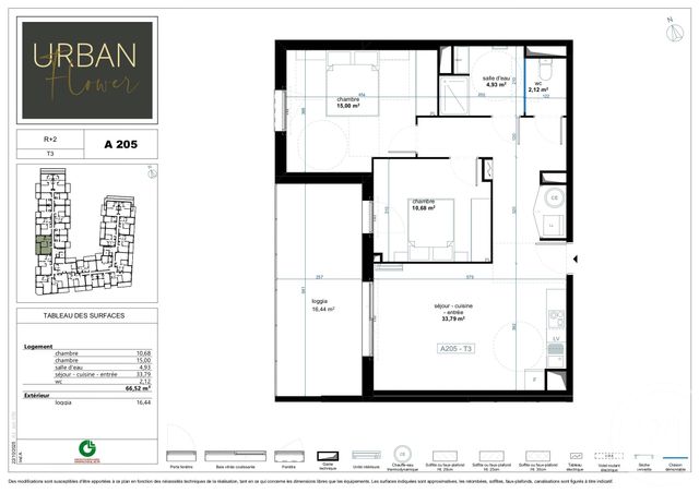 Appartement F3 à vendre - 3 pièces - 66.52 m2 - NARBONNE - 11 - LANGUEDOC-ROUSSILLON - Century 21 Eic Immo