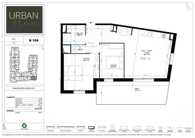 Appartement T3 à vendre - 3 pièces - 64.16 m2 - NARBONNE - 11 - LANGUEDOC-ROUSSILLON - Century 21 Eic Immo
